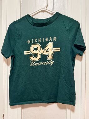 Primark Cares Michigan 94 University Graphic Tee - Forest Green - XS"